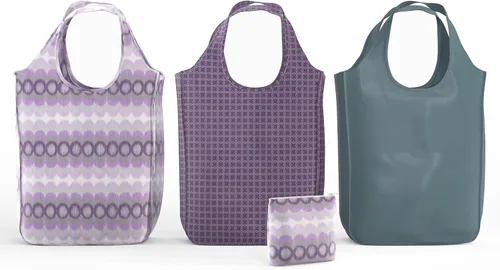 Vista 9 de Pure Sage Bolsa de comestibles reutilizable - Elegante bolsa de compras para comestibles - Bolsa plegable - Tamaño mediano