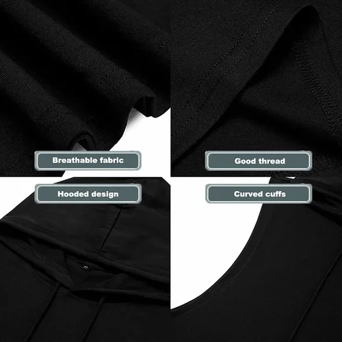 Vista 5 de Babioboa Camisetas sin mangas con capucha para hombre, para entrenamiento deportivo, sin mangas, para gimnasio, culturismo, corte muscular