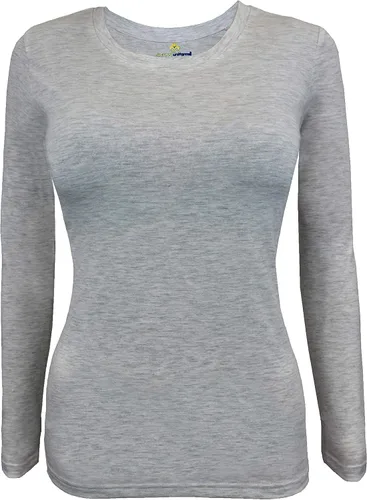 Vista 56 de Natural Uniforms Camiseta Under Scrub para mujer, cuello redondo, manga larga, paquete de 3, paquete múltiple de 3