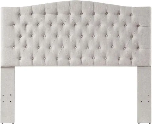 Vista 55 de 24KF Cabecera tapizada de terciopelo con botones, cómoda y a la moda, tamaño Queen/Matrimonial, color rubor