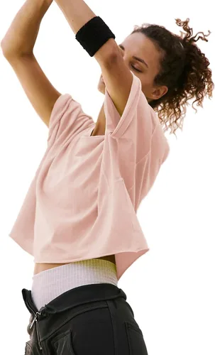 Vista 2 de Camisetas cortas de manga corta para mujer, de algodón, básicas, casuales, atléticas, para yoga, correr, para verano