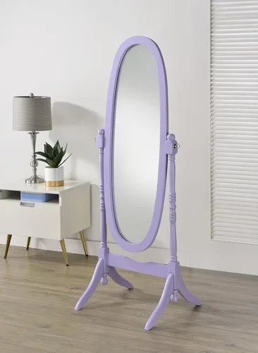 Vista 11 de Roundhill Furniture Espejo Cheval Tradicional Estilo Reina Ana de Madera para Piso, Negro