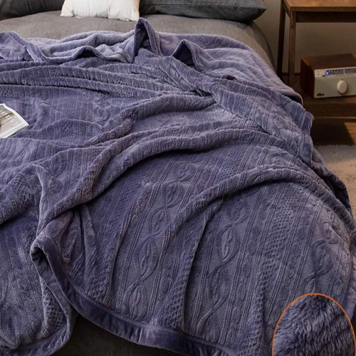 Vista 10 de Funda de cama, sofá de siesta, manta ligera y acogedora para el hogar, manta de franela suave reversible lavable