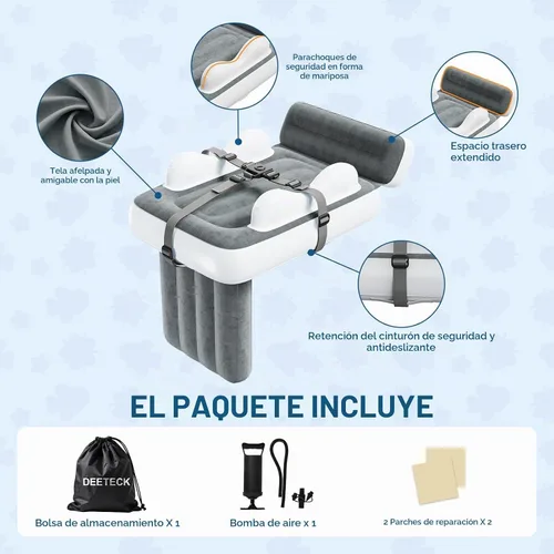 Vista 6 de Cama inflable de avión para niños pequeños con bolsa de transporte