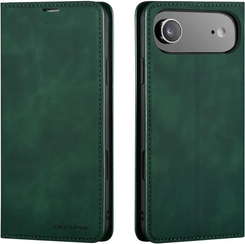 Vista 43 de QLTYPRI Funda tipo cartera para iPhone Air, 3 tarjeteros, color negro Funda de piel sintética de alta calidad, cierre magnético, soporte