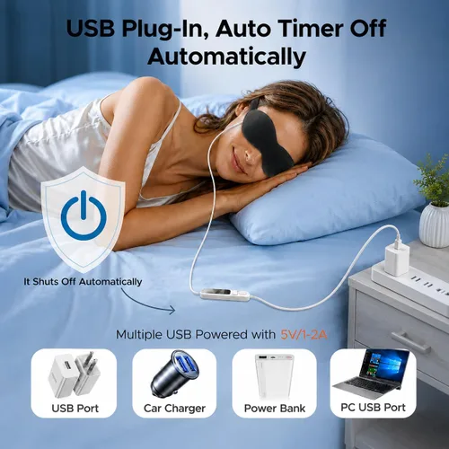 Vista 7 de Ezona Máscara térmica para ojos secos, compresa ocular cálida para tratamiento de ojos de orzuelo, MGD y blefaritis, almohadilla térmica lavable