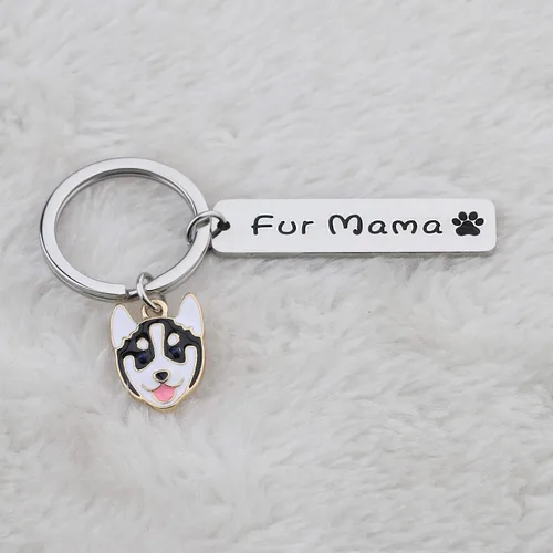 Vista 4 de BEKECH perro mamá regalo piel mamá llavero huella huella perro amante joyería perro perro persona regalo mamá perro regalo