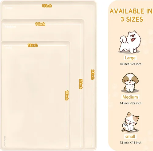 Vista 3 de MateeyLife Tapete de Silicona para Comida de Gatos y Perros para Pisos Impermeable, Tapetes Antideslizantes para Tazones de Perros para Comida