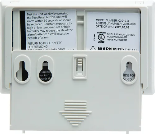 Vista 5 de Detector de monóxido de carbono Kidde con batería de 10 años, pantalla digital, 3 LEDs, indicador de reemplazo, memoria de nivel máximo