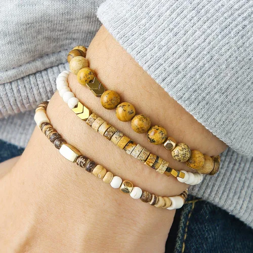Vista 3 de Pulsera gótica ajustable punk trenzada multicapa Grunge conjunto de pulseras con cuentas Emo Metal Cuff Wrap Pulseras apilables regalo