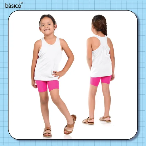 Vista 2 de BASICO 6, 12 unidades de pantalones cortos de ciclismo de baile para niñas debajo del vestido, pantalones cortos de ciclismo para deportes de parque
