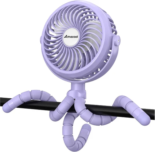Vista 9 de AMACOOL Ventilador de cochecito a pilas, esenciales de viaje para bebés para la playa, Disney, para recién nacidos, regalos de baby shower, búsqueda
