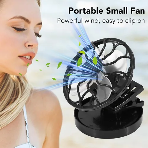 Vista 4 de YOUTHINK Ventilador solar portátil, mini clip eléctrico para camping, ventilador de ahorro de energía para picnic, pesca, parque, viajes