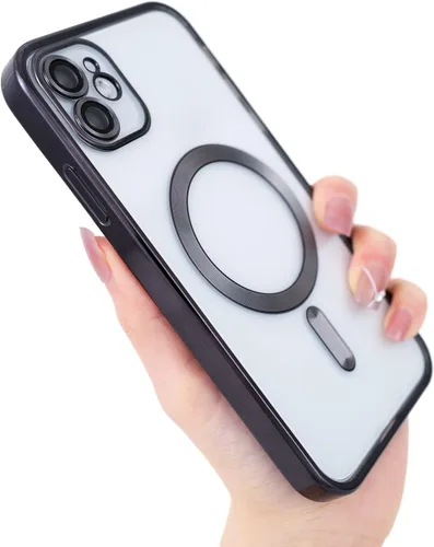 Vista 3 de Matallic - Funda transparente brillante para iPhone 11, compatible con Magsafe con protección completa de cámara chapada