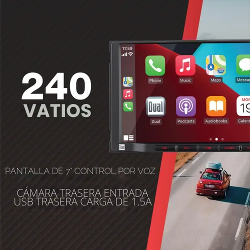 Vista 3 de Dual Electronics DCPA71 Estéreo de coche de 7 pulgadas con certificación Apple Carplay Android Auto Radio de estéreo de coche de pantalla táctil
