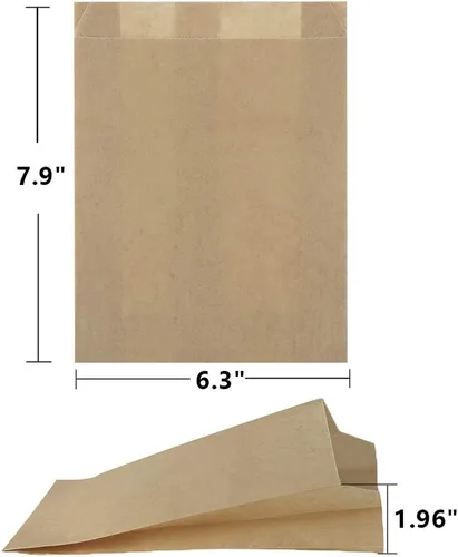 Vista 2 de BagDream Bolsas de papel para sándwich de 7.9 x 6.3 x 1.96 pulgadas, 200 unidades, bolsas de papel reciclables para cocina, sellables
