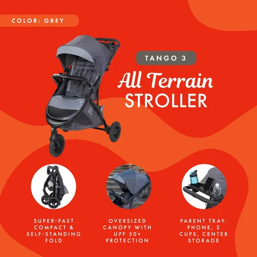 Vista 2 de Baby Trend Tango 3 - cochecito todo terreno, color Ultra Gris