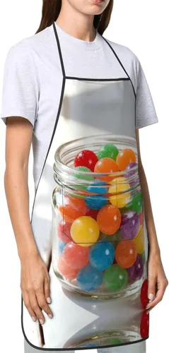 Vista 4 de Colorful Stars Delantal con bolsillos, delantales resistentes a las gotas de agua para mujeres y hombres, delantal ideal para uso doméstico