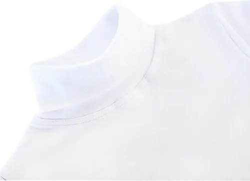 Vista 4 de Lilax Camiseta básica de algodón de cuello alto y manga larga para niñas