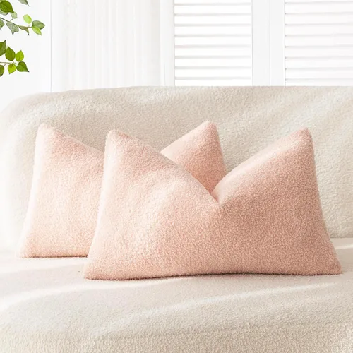 Vista 30 de Foindtower Paquete de 2 fundas de cojín decorativas de pelo sintético rizado, suave y mullida, con cremallera, acogedora funda de almohada