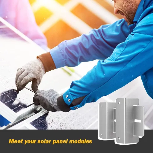 Vista 7 de BougeRV 8 unidades de soporte tipo Z para montaje de panel solar, compatible con RV, techo, embarcación, fuera de la red, 2 juegos de 4