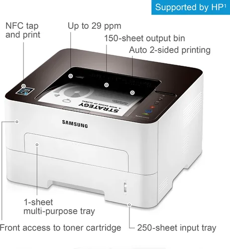 Vista 2 de Impresora monocromática inalámbrica (SL-M2835DW/XAA), de la marca Samsung