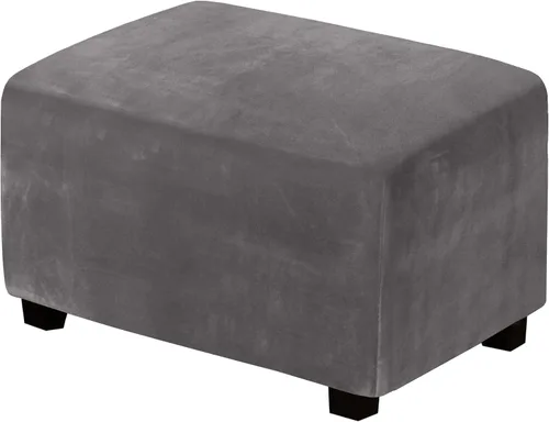 Vista 29 de H.VERSAILTEX Terciopelo de lujo de felpa de una pieza, rectangular, elástica, funda plegable para taburete o almacenamiento, cubierta elástica