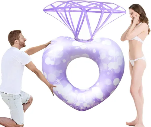 Vista 9 de Anillo de natación de diamantes flotante, piscina, juguetes de playa para adultos, anillo de natación inflable, cama flotante, fiesta divertida