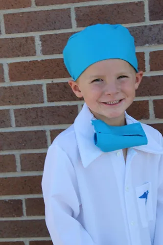 Vista 3 de Disfraz de médico azul para niños Ropa quirúrgica para niños, abrigo de médico para niños, disfraz de médico, vestido de médico, abrigo de médico