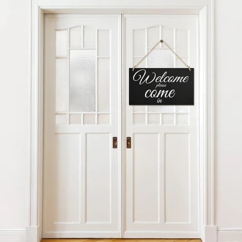Vista 7 de Jetec Letrero de madera reversible con texto en inglés "Meeting in Progress Do Not Disturb", para puerta de reunión en casa, oficina, puerta