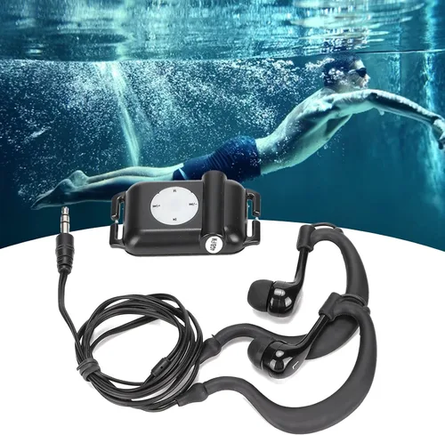 Vista 3 de Reproductor de MP3 IPX8 con auriculares, reproductor de música de natación deportiva de 8 a 10 horas de reproducción de música MP3/WMA, reproductor