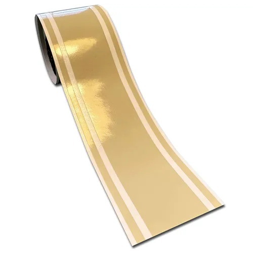 Vista 3 de Calcomanía de vinilo de rayas de carreras de 4 x 72 pulgadas para automóvil (3M dorado metálico)
