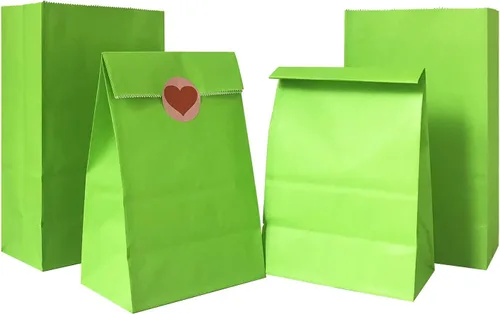Vista 17 de Artseen Bolsas de papel de recuerdo de fiesta para fiestas y celebraciones, bolsas de papel tratadas de 5.10 x 3.10 x 9.4 pulgadas (24 unidades)
