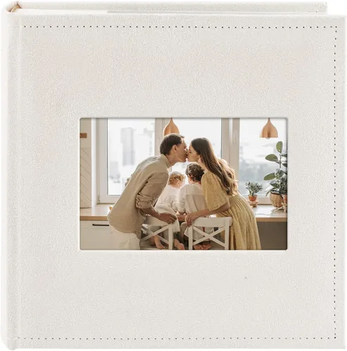 Vista 16 de Golden State Art, álbum de fotos de cuero sintético con capacidad para 200 fotos de 4 x 6 pulgadas con espacio para escribir notas, ideal para bodas