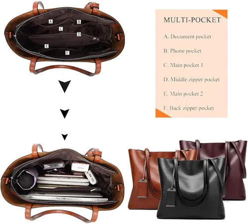 Vista 4 de Alarion - Bolso bandolera con asa superior para mujer, bolso de mensajero