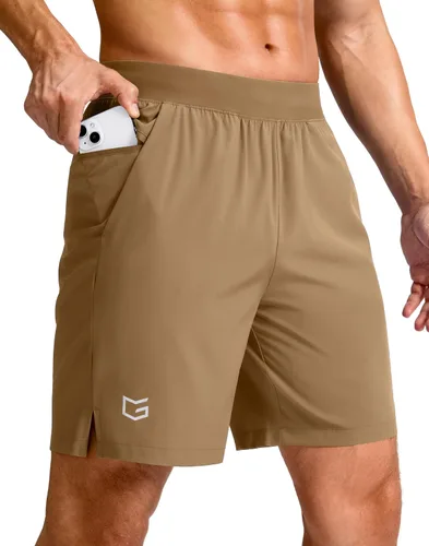 Vista 26 de G Gradual Pantalones cortos deportivos para correr para hombre de 7/5/9 pulgadas, bolsillo con cremallera, ligeros, para entrenamiento, gimnasio
