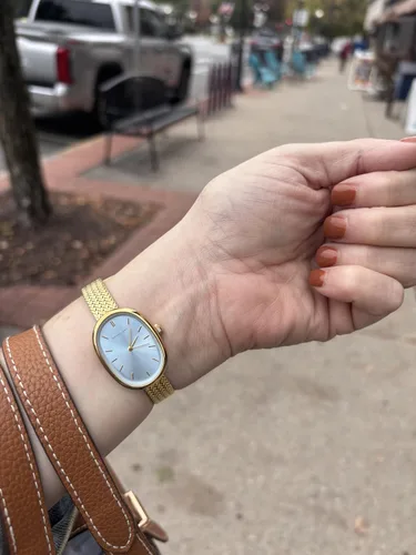 Vista 4 de Wristology Reloj ovalado para mujer, estilo vintage, banda intercambiable, ajustable, fácil de leer, analógico