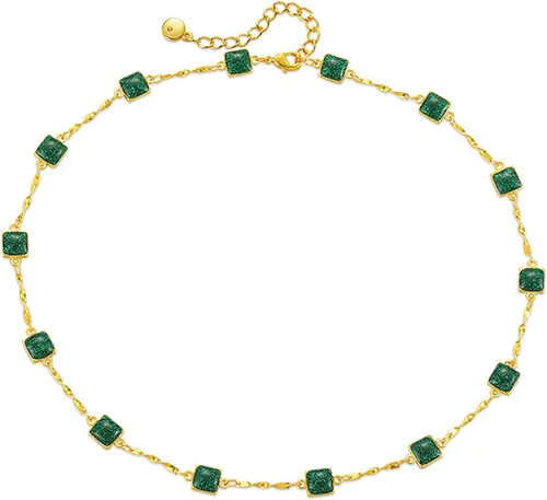 Vista 34 de Gargantilla con cuentas para mujer, chapada en oro de 18 quilates, gargantilla delicada para mujer