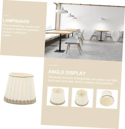 Vista 7 de Angoily Pantalla plisada de gasa para lámpara de repuesto, elegante accesorio para decoración de dormitorio y sala de estar, diseño suave e