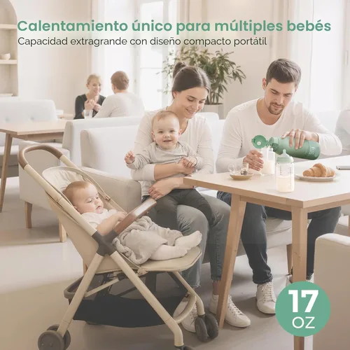 Vista 5 de Momcozy Calentador de Leche Portátil para Viajes – Modos de Calentamiento Dual para Leche Materna y Agua, Calentador de Biberones Portátil