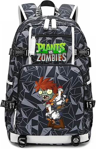 Vista 20 de ISaikoy Game Plants vs. Zombies - Mochila de hombro para libros, mochila escolar, color gris, Gris 15, Mochilas Daypack
