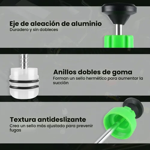 Vista 3 de FTIHTRY Bomba extractora de líquidos automotrices de 200CC con manguera de goma larga, bomba de jeringa manual de succión al vacío