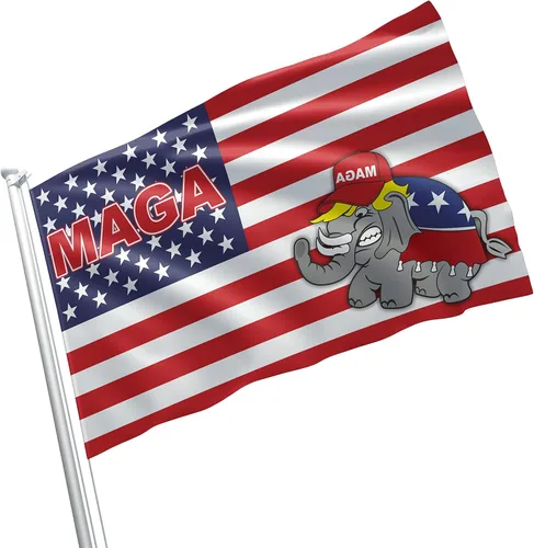 Vista 8 de Bandera de Donald Trump Still My President USA MAGA Partido Republicano de 3 x 5 pies, color vivo, ojales de latón con doble costura
