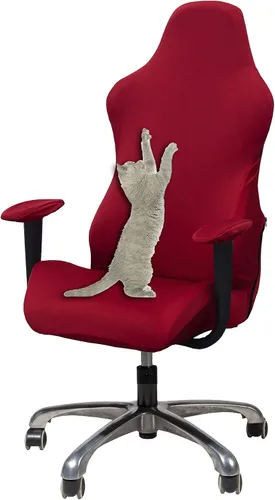 Vista 12 de WOMACO Funda Elástica para Silla Gaming, Funda de Asiento Extensible para Silla de Computadora de Cuero Reclinable Racing con Volantes, Protector