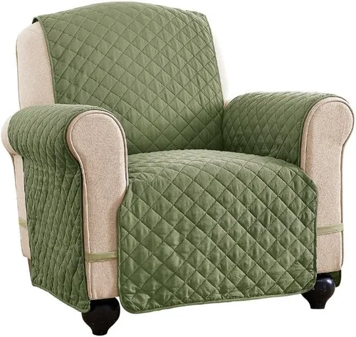 Vista 10 de Collections Etc - Funda protectora reversible, resistente a derrames y acolchada para muebles con lazos - Cubre el fondo del asiento, el respaldo