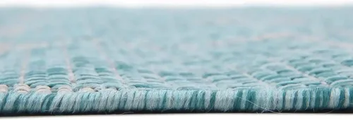Vista 10 de Unique Loom Outdoor Trellis Collection Alfombra de Área (5' 1" x 8' Oval, Aguamarina/Gris)
