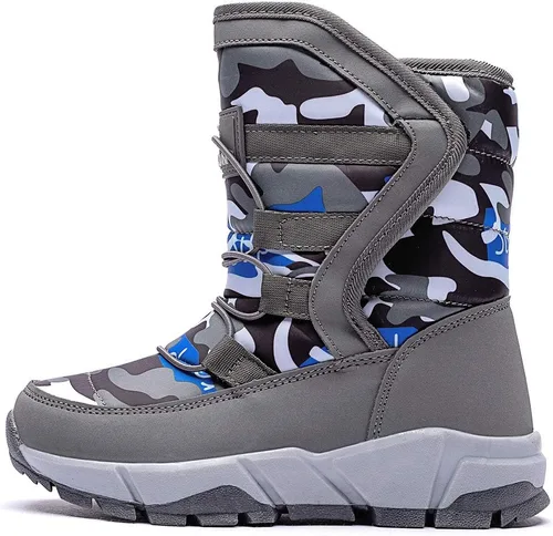 Vista 3 de GUBARUN - Botas de nieve para niños, impermeables, antideslizantes, resistentes al frío, zapatos para invierno y climas fríos