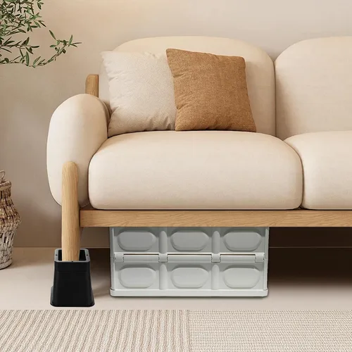 Vista 6 de 20 elevadores de cama resistentes ajustables de 3 a 7 pulgadas, elevadores de muebles en forma de L para sofá, escritorio, patas de gabinete