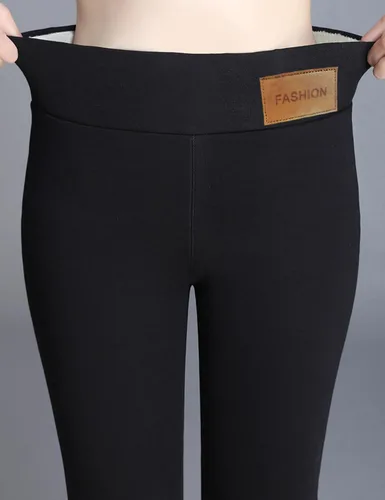 Vista 6 de Yeokou - Pantalones deportivos abrigados de invierno para mujer, con forro de sherpa