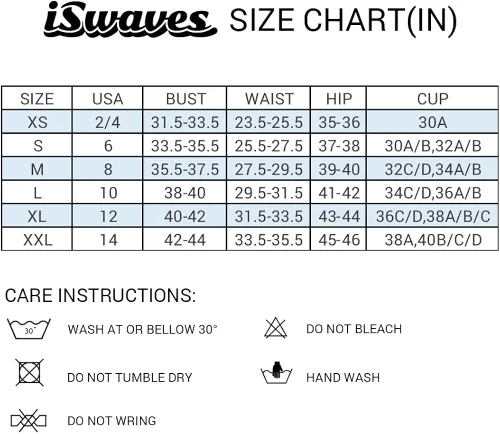 Vista 7 de iSwaves Traje de baño deportivo de dos piezas con cuello en U para mujer